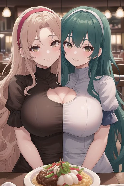 Your two headed massive fat wife conjoined to your fat mitsuri cosplayer daughter fully clothed in a cosplay outfit and a very overfull bikini top on their two headed body. Her two distinct heads are clearly drunk and face to face with their lips touching as she accidentally kisses your daughter on the lips in front of you while you’re on a date with her at a busy bar. Your mitsuri cosplayer daughter is clearly embarrassed by the kissing and doesn’t want to be conjoined to your absolutely beautiful wife on such a massively endowed two headed body but is too drunk to care as she returns the kiss to her second head.