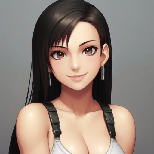 1girl, solo, looking at viewer, smile, tifa lockhart,