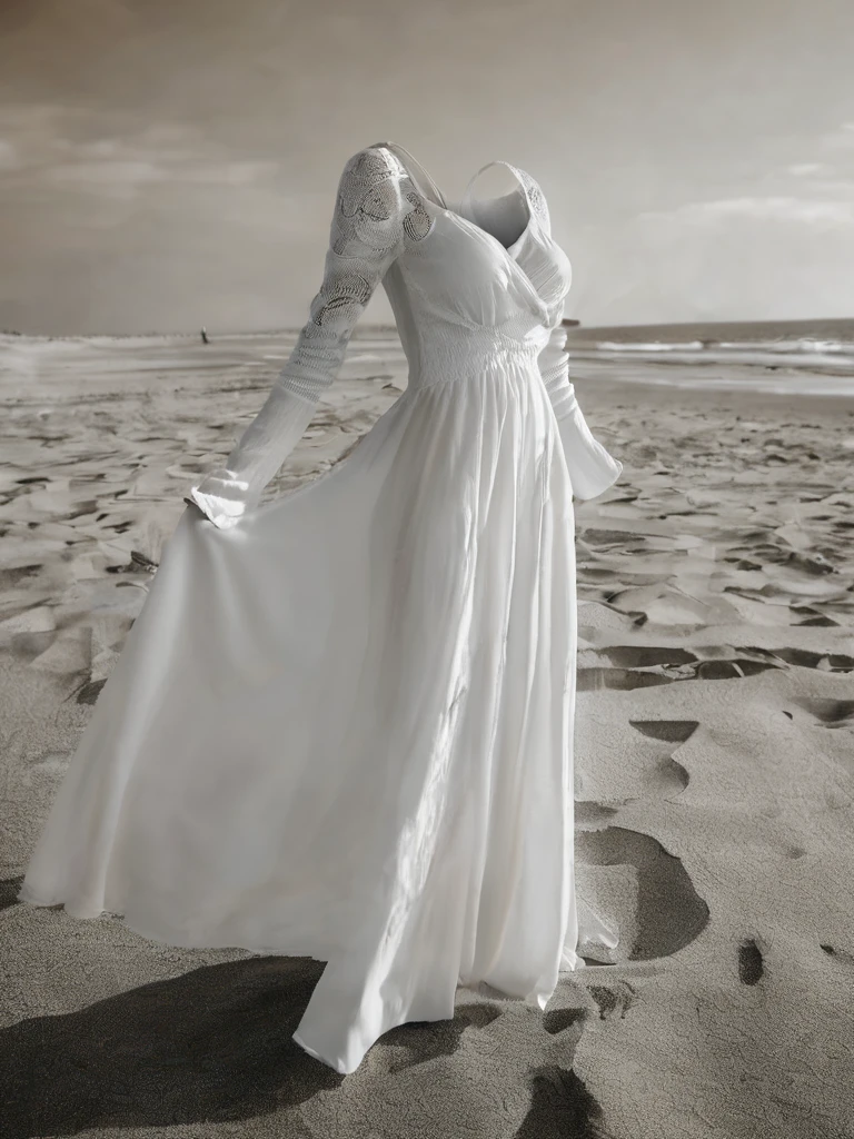 <lora:xl_Invisible person-000022:1>,Invisible person,white dress,beach,, masterpiece,best quality