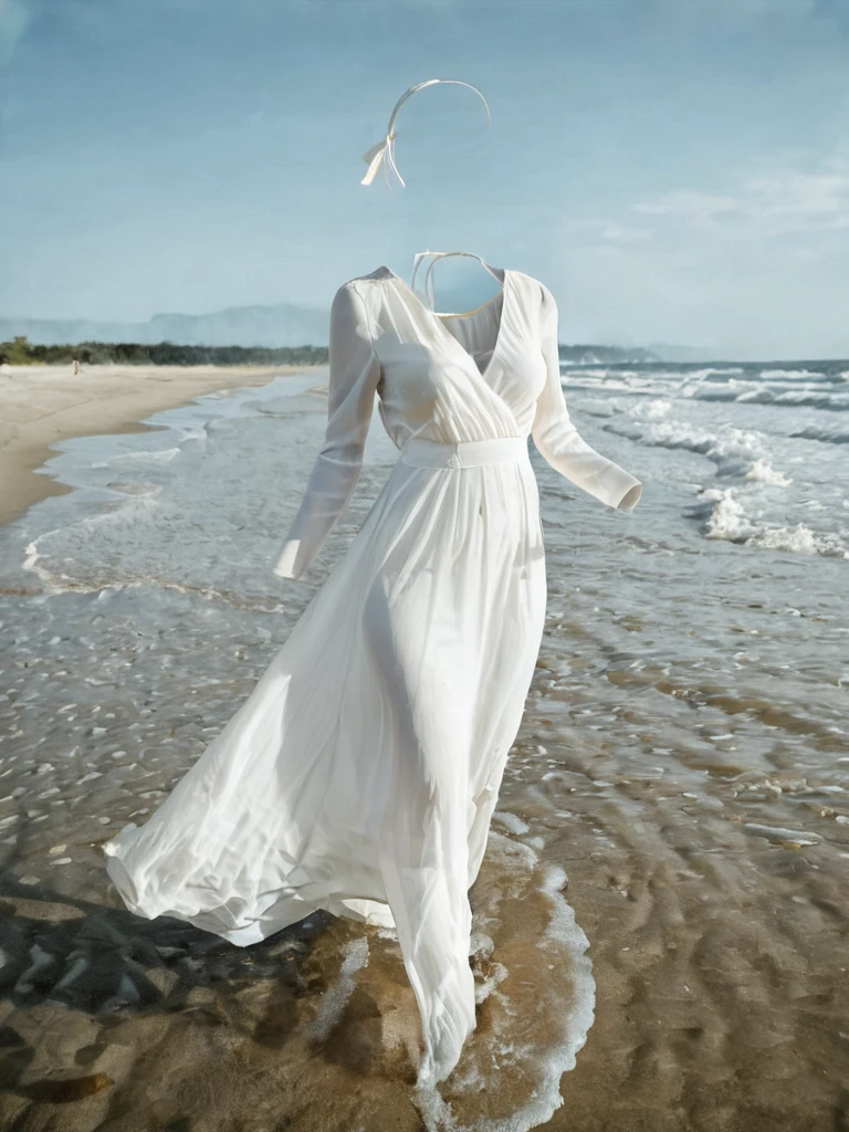 <lora:xl_Invisible person-000022:1>,Invisible person,white dress,beach,, masterpiece,best quality