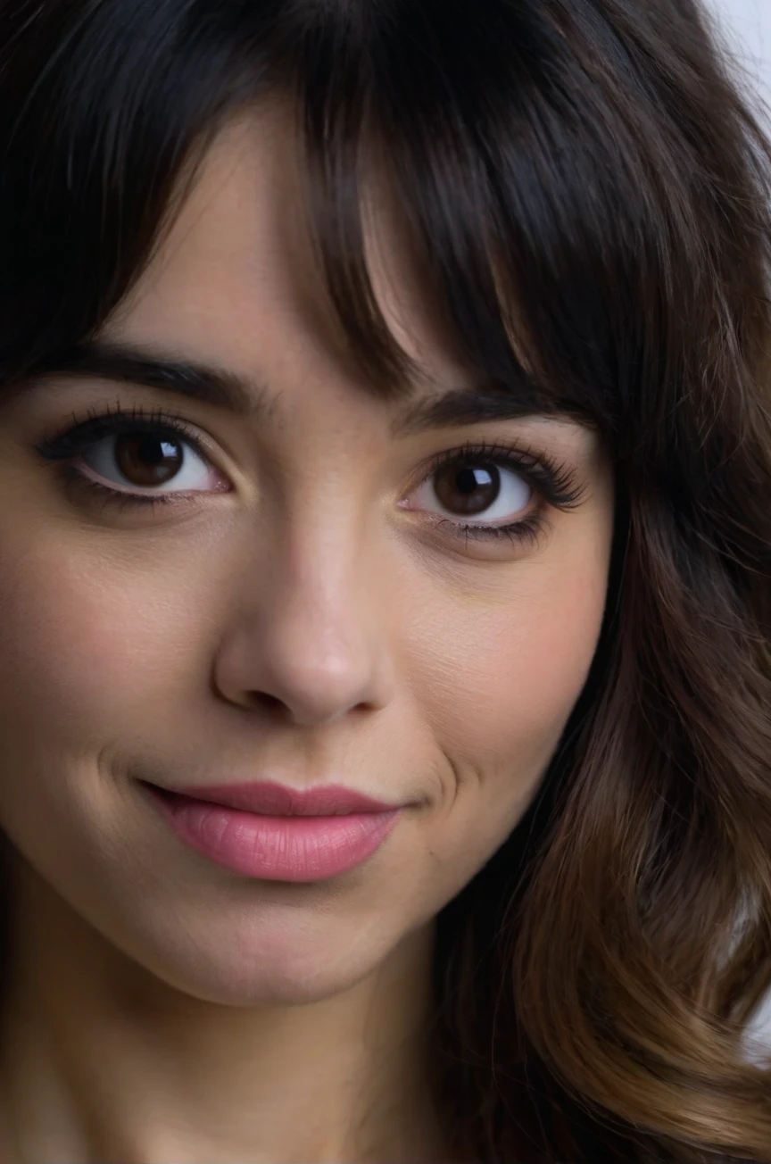 tv_Generic_25yo_Spanish, , flirty expression, extreme closeup shot, black background, , 8k resolution, highres, high detail, sharp focus, , 8k uhd,