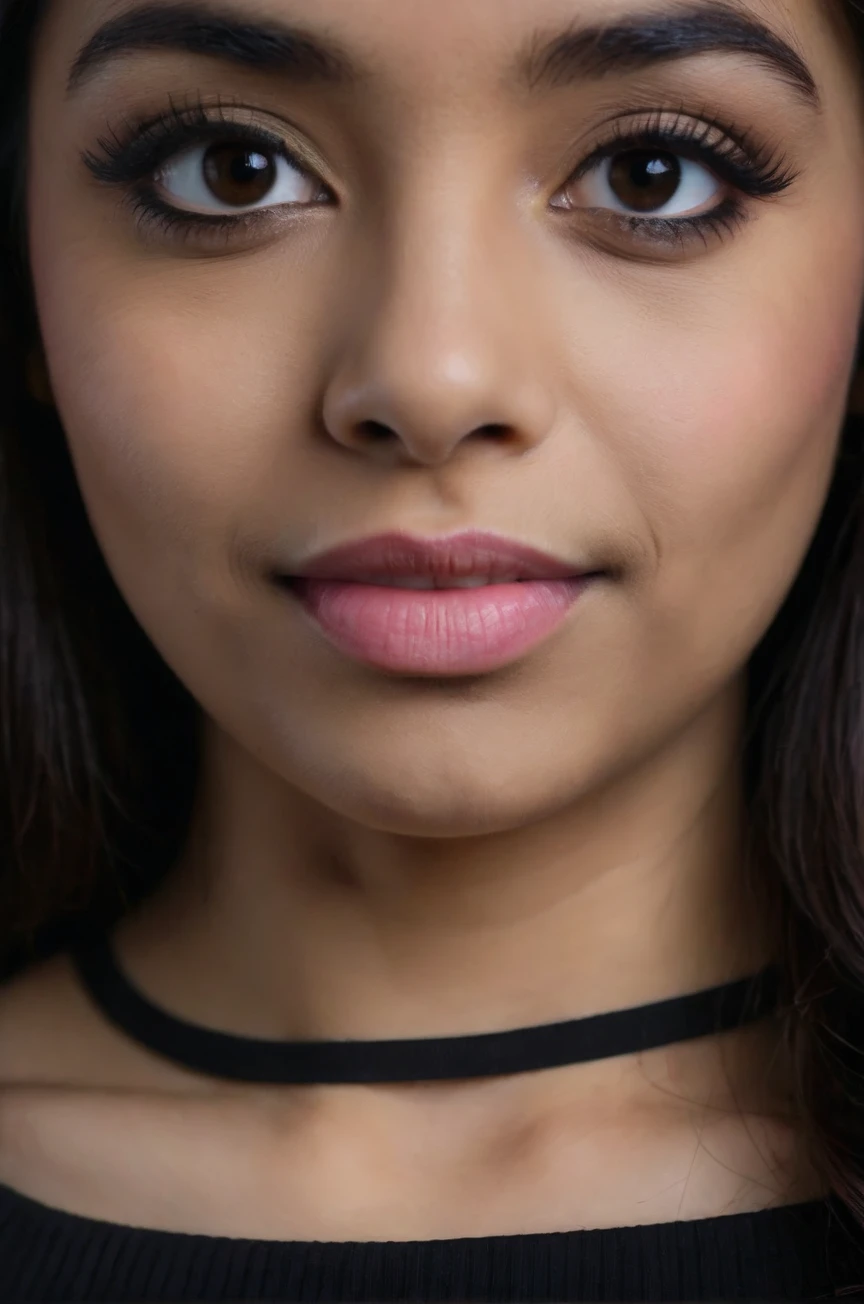 tv_Generic_25yo_Pakistani, , flirty expression, extreme closeup shot, black background, , 8k resolution, highres, high detail, sharp focus, , 8k uhd,