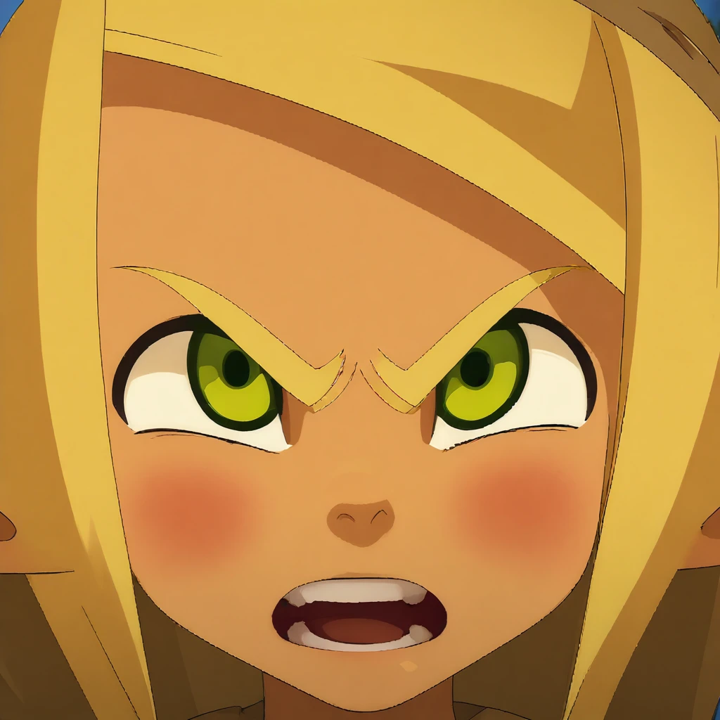 wakfu,1girl,solo,looking at viewer,blush,open mouth,blonde hair,green eyes,teeth,pointy ears,elf,angry,close-up
<lora:wakfu-000019cs2:1>