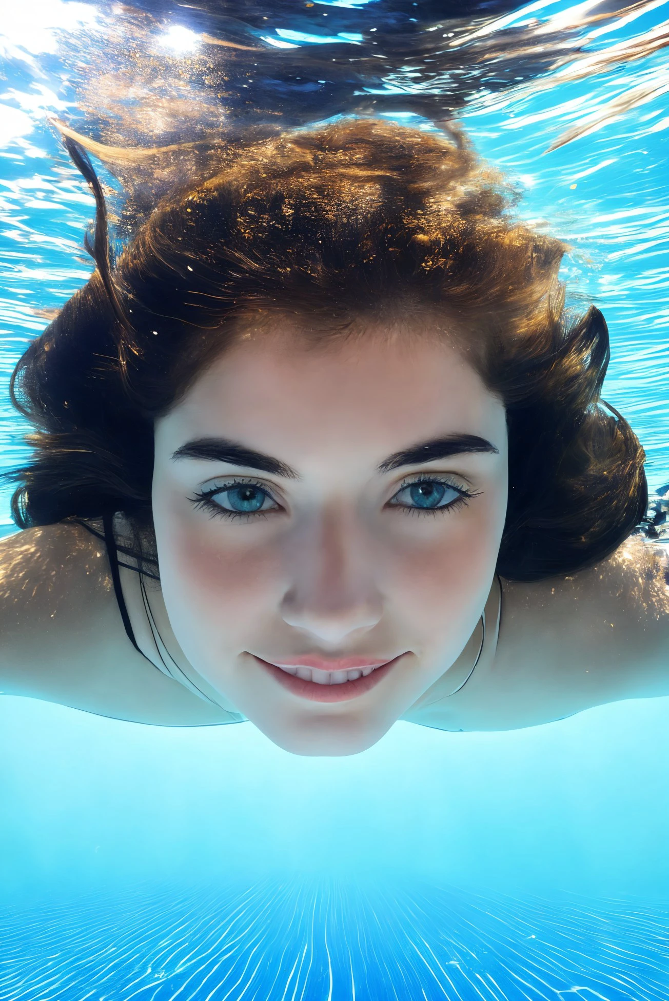 woman middle shot, underwater, diving, sunbeams, European, beautiful, <lora:dynamic_shot_04_underwater:0.65> 
detailed face,
