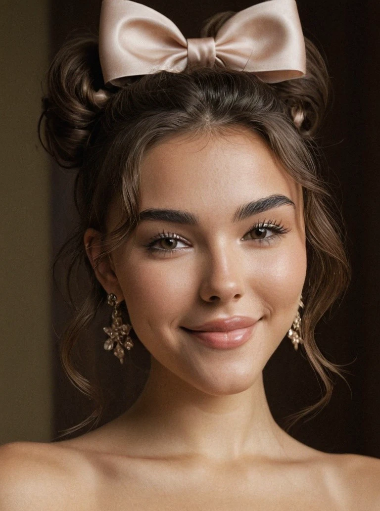 Madison, eye make up, smile, bows in hair