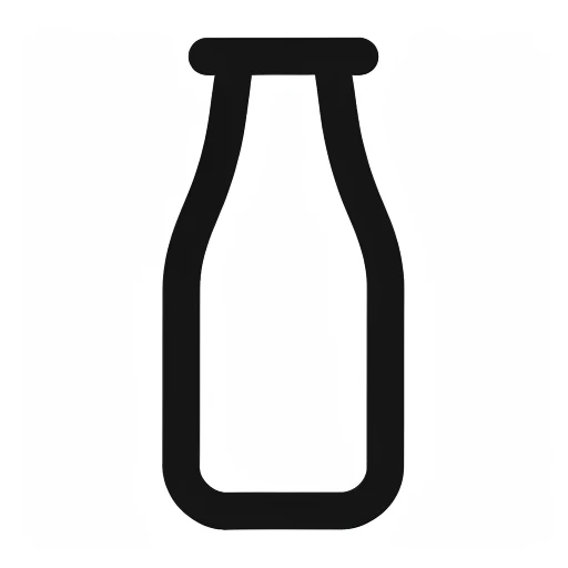 (milk bottle icon),icon,black outlines,bold outlines,Rounded corners,smooth,white_background,
(Minimalism),monochrome,vector,best quality,masterpiece,