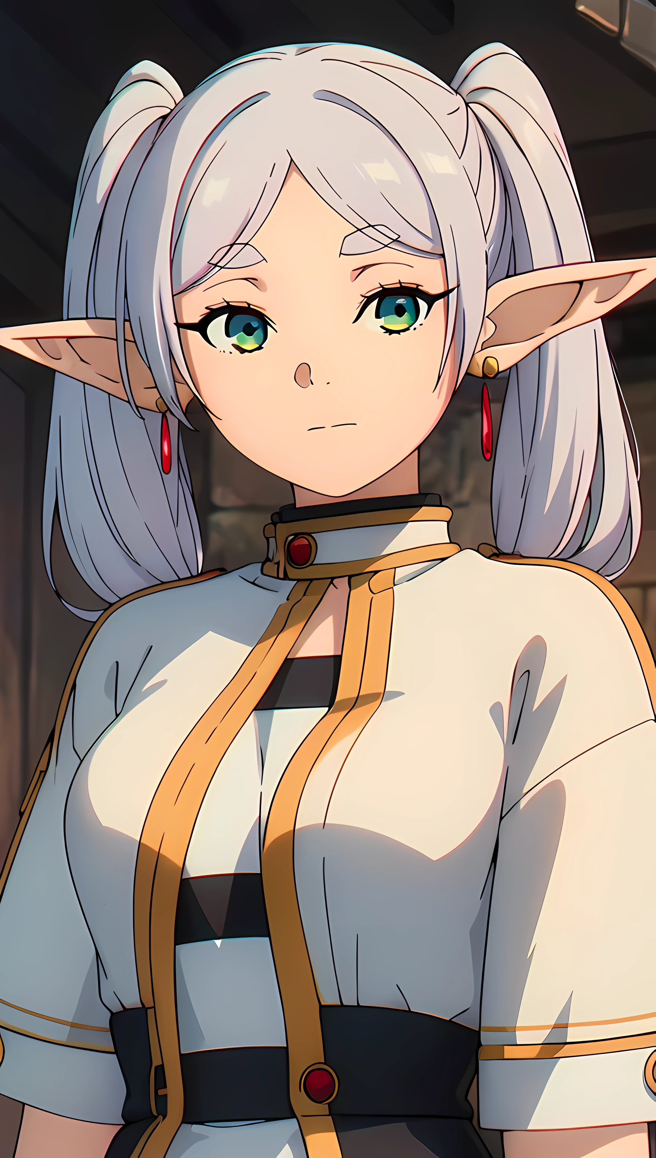 masterpiece, best quality, high resolution, highly detailed, HDR, intricate detail, ultra detailed,
BREAK
<lora:FrierenMoeWaifu974:0.8>_pointy ears_green eyes_white hair_sidelocks_ twintails_fair skin_small breasts_earring