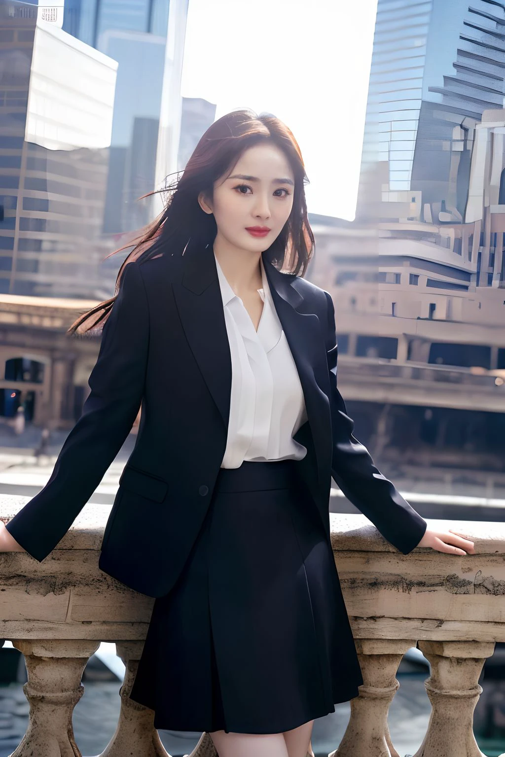 <lora:yangmi_mj7_5g:0.6>yangmi,suit skirt,Best quality,masterpiece,ultra high res,photorealistic,raw photo,unity 8k wallpaper, soft light, detailed face