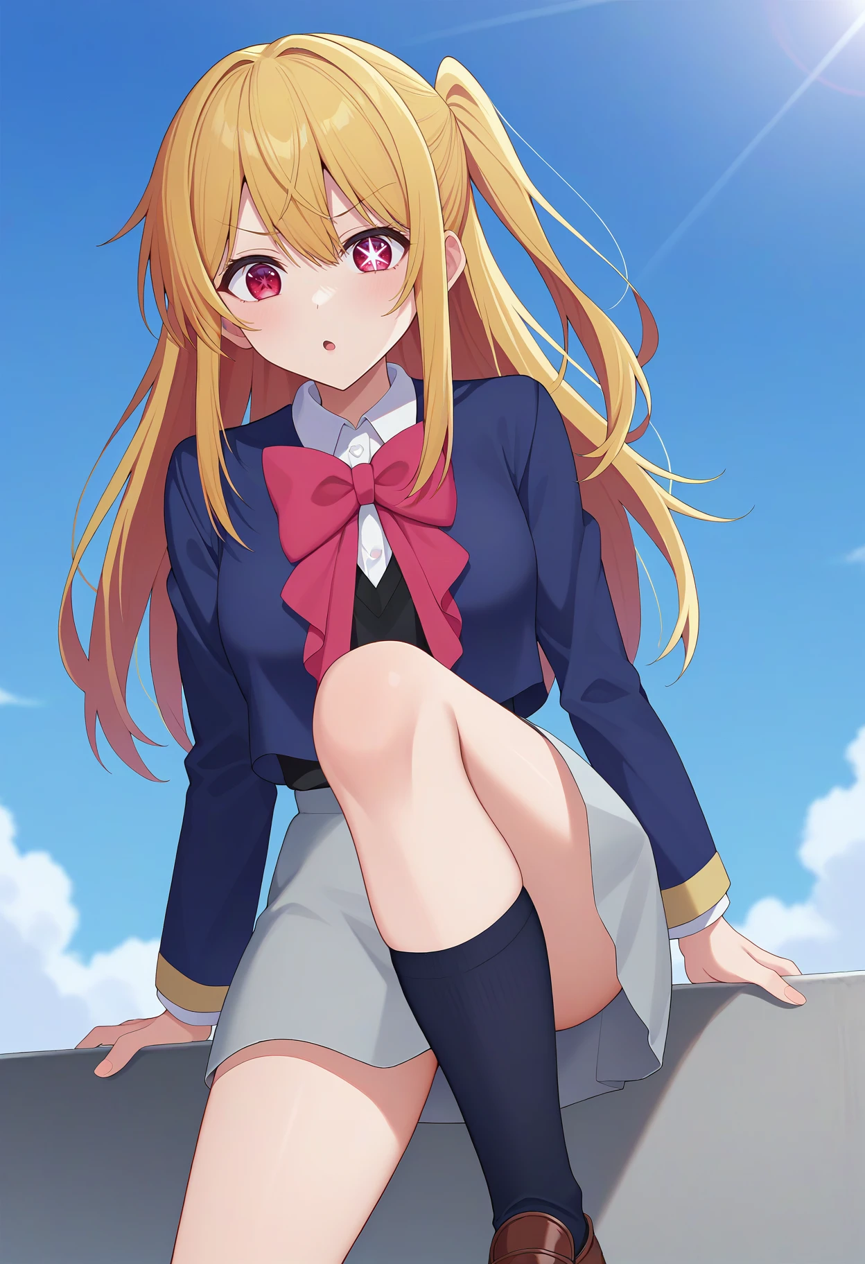 aikatsu,Blonde_HAIR,RED_HAIR_band,masterpiece,best quality,ultra-detailed,super detailed skin,an extremely delicate and beautiful,beautiful detailed eyes,(nsfw),aikatsu,(groin super close up:1.5,big_panties:1.5,big_comeltoe:1.3,big_thighs:1.3,big_groin:1.3),from below,squatting,panty_shot,slender,medium breast,Blonde hair,surprised,sky,heart-shaped eyes,grinning face,open your mouth wide,(nsfw),masterpiece,best quality,ultra-detailed,super detailed skin,an extremely delicate and beautiful,beautiful detailed eyes, ,Ichigo Hoshimiya (Aikatsu!)