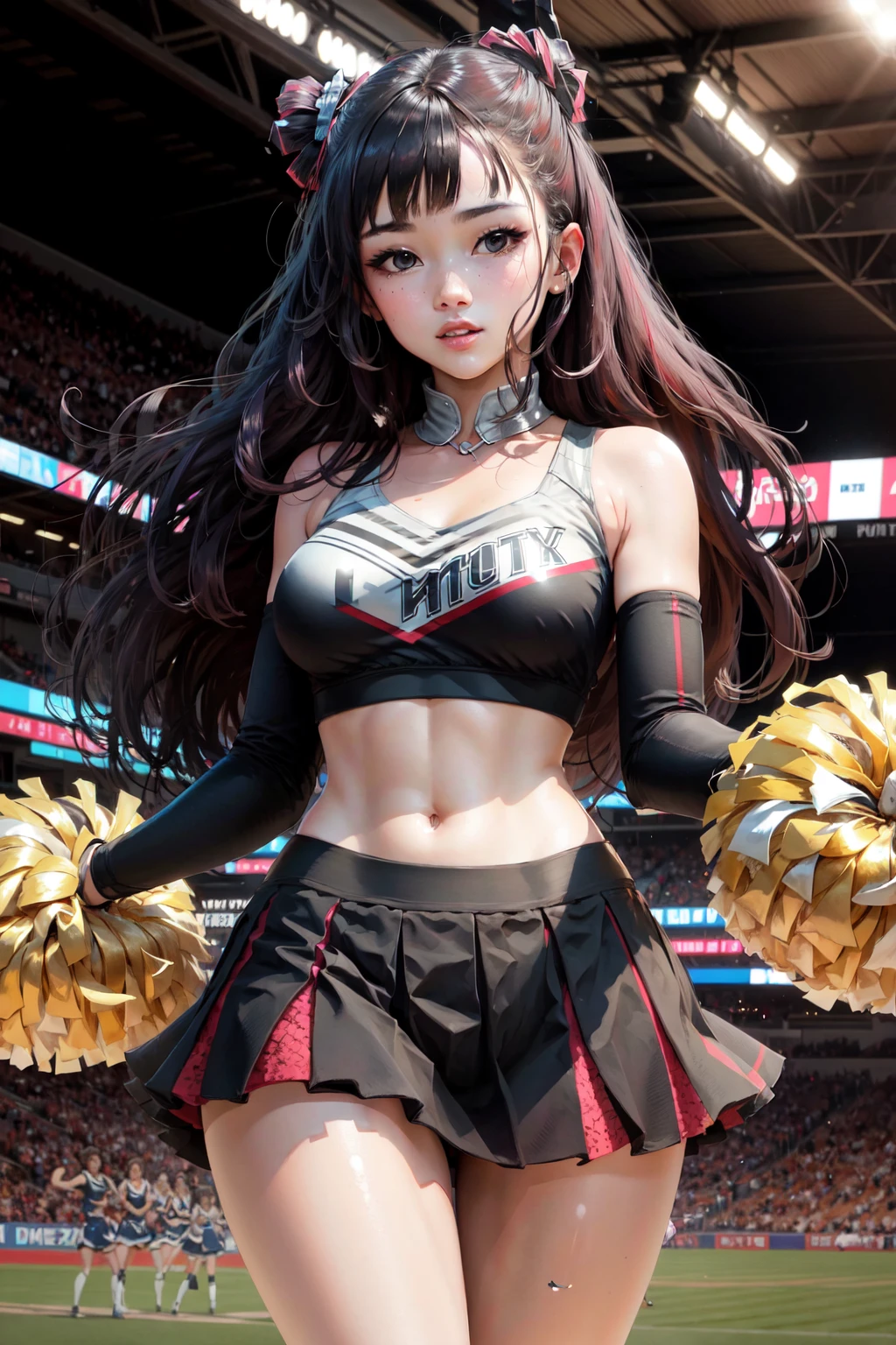 <lora:CheerleaderCL-16:0.8>, CheerleaderCL, pom_pom_(cheerleading), holding pom poms, (masterpiece, best quality, highres)