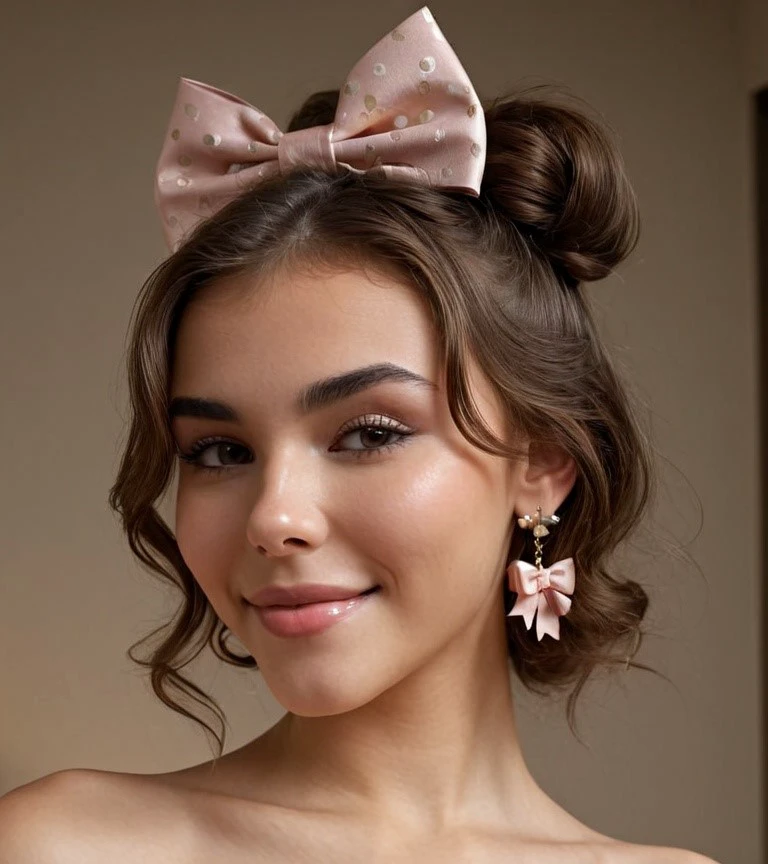 Madison, eye make up, smile, bows in hair