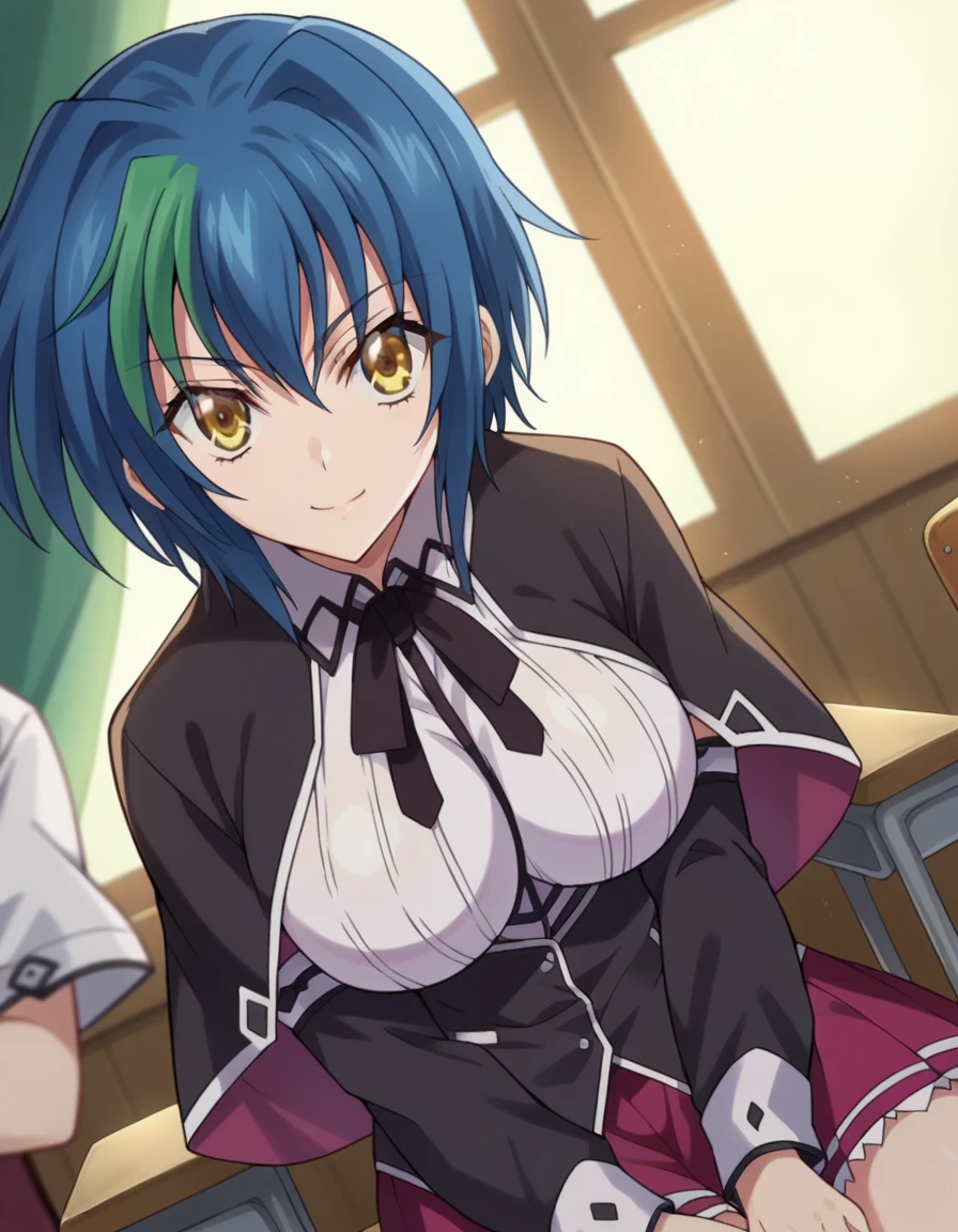 utenahiiragi, <lora:magia baiser-lora-nochekaiser:1>,
utena hiiragi, short hair, (yellow eyes:1.3), purple hair, ahoge, smile, (small breasts:1.2),
BREAK navel, wings, horns, fang, demon girl, demon horns, demon wings, (pasties:1.5), corset,
BREAK outdoors, city, sky, sun, clouds,
BREAK looking at viewer, (cowboy shot:1.5),
BREAK <lyco:GoodHands-beta2:1>, (masterpiece:1.2), best quality, high resolution, unity 8k wallpaper, (illustration:0.8), (beautiful detailed eyes:1.6), extremely detailed face, perfect lighting, extremely detailed CG, (perfect hands, perfect anatomy),