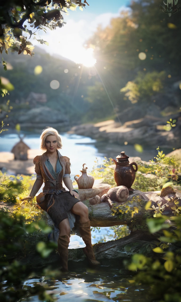 cinematic film still breathtaking score_9, score_8_up, score_7_up, BREAK, a cabin, next to a river, unrealstyle, scenery, realistic, scenery, god rays, depth of field, <lora:UnrealStyle_v1:0.75> . award-winning, professional, highly detailed . shallow depth of field, vignette, highly detailed, high budget Hollywood movie, bokeh, cinemascope, moody, epic, gorgeous, film grain, grainy