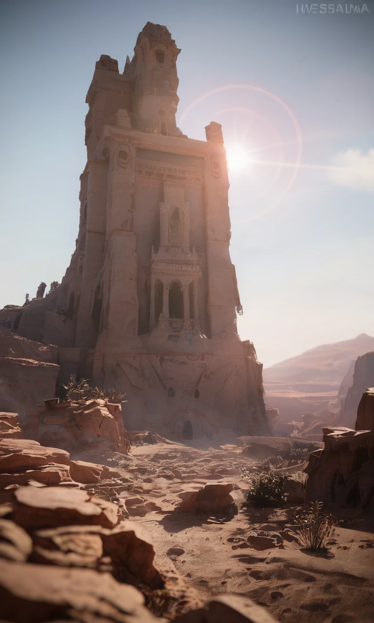 cinematic film still breathtaking score_9, score_8_up, score_7_up, BREAK, destroyed castle in a desert, unrealstyle, scenery, no humans, realistic, scenery, god rays, depth of field, <lora:UnrealStyle_v1:0.75> . award-winning, professional, highly detailed . shallow depth of field, vignette, highly detailed, high budget Hollywood movie, bokeh, cinemascope, moody, epic, gorgeous, film grain, grainy