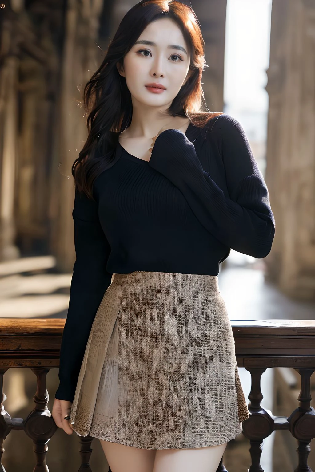 <lora:yangmi_mj7_5g:0.6>yangmi,suit skirt,Best quality,masterpiece,ultra high res,photorealistic,raw photo,unity 8k wallpaper, soft light, detailed face