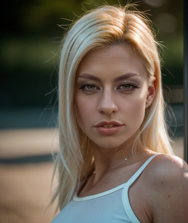 cinematic photo (best quality), (masterpiece),(semi realistic), (detailed),(film grain, skin details, 4k), photoshoot of amazing <lora:quiron_JessieVolt_v1_Lora:0.87> JessieVoltQuiron, realistic, makeup, blond hair, Dappled Light, analog style (look at viewer) (skin texture) (film grain), (hyper realistic texture skin), cinematic light, sidelighting, ultra high res, best shadow, RAW, (Dutch angle),  . 35mm photograph, film, bokeh, professional, 4k, highly detailed