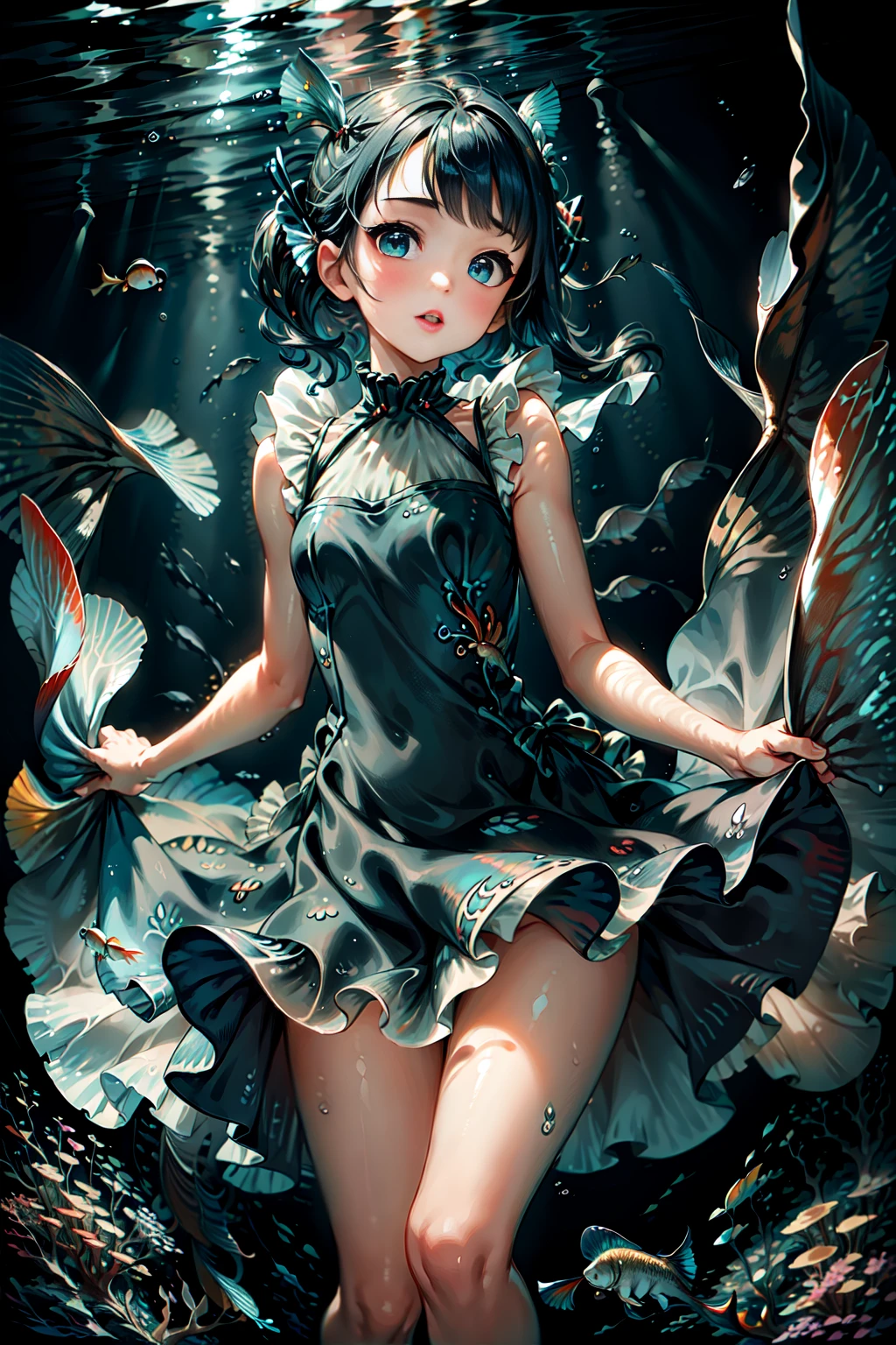 <lora:UnderWaterWorld:1.0>  (UnderWaterWorld:1.1) (1girl dress :1.3)