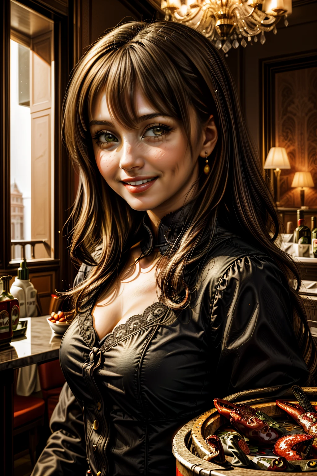 <lora:PeperoniWorld:1.0>  (PeperoniWorld:0.8) 1woman in the (hotel:1.2),  <lora:more_details:1> (portrait:1.4) (smiling:1.2)