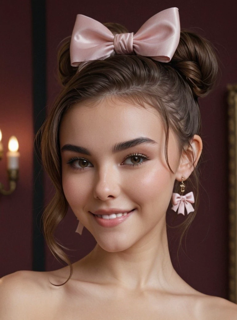 Madison, eye make up, smile, bows in hair