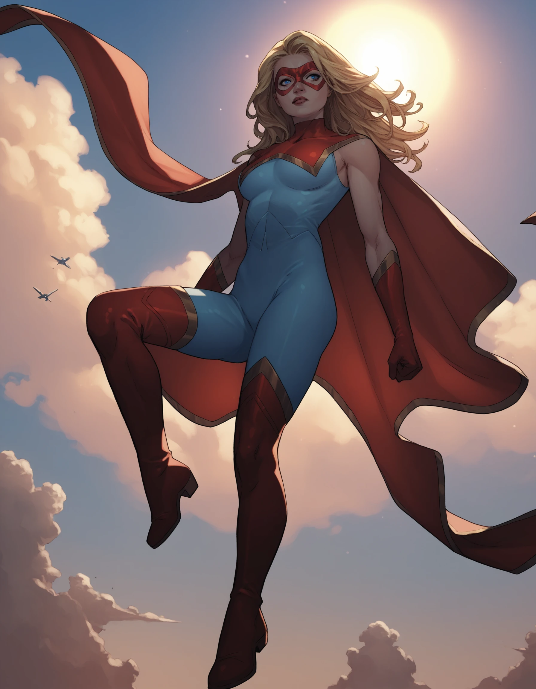 naked superman, flying through the city, showing his penis