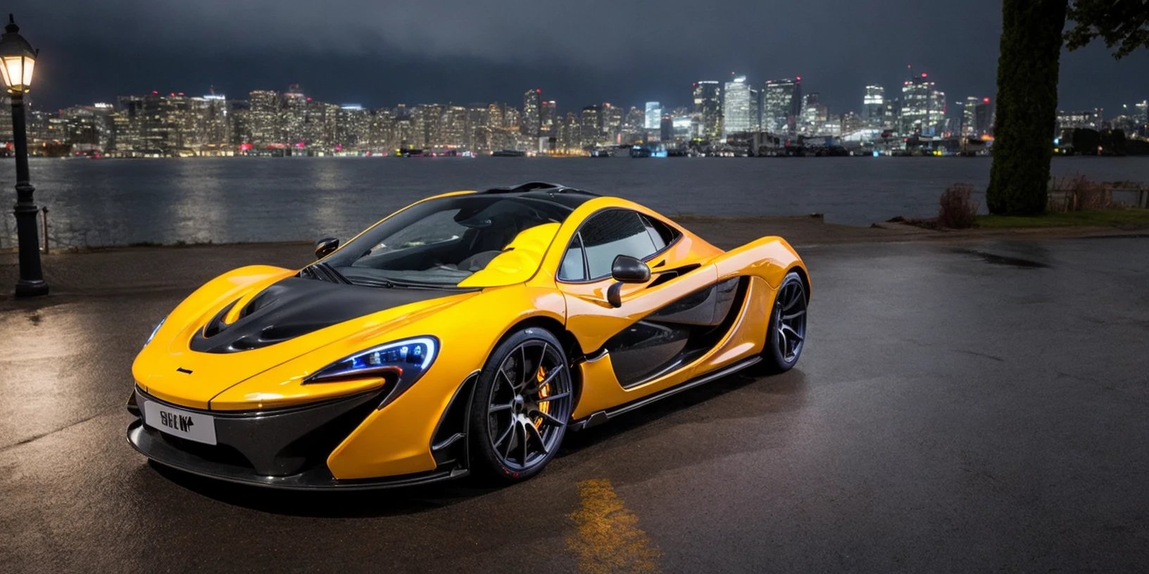 McLaren-P1,McLaren,masterpiece, highly detailed photorealistic 8k raw photo,Rainy night, night,bright tones,real light and shadow,best cinematic quality, volumetric lighting and shadows, 1girl driving car, sprktt,cutting-edge design, showcasing sleek lines, advanced features, innovation, futuristic cityscape, high-tech laboratory, futuristic cityscape background, Full shot, shiny and reflective bodywork ,8k, <lora:McLaren-P1:0.9>