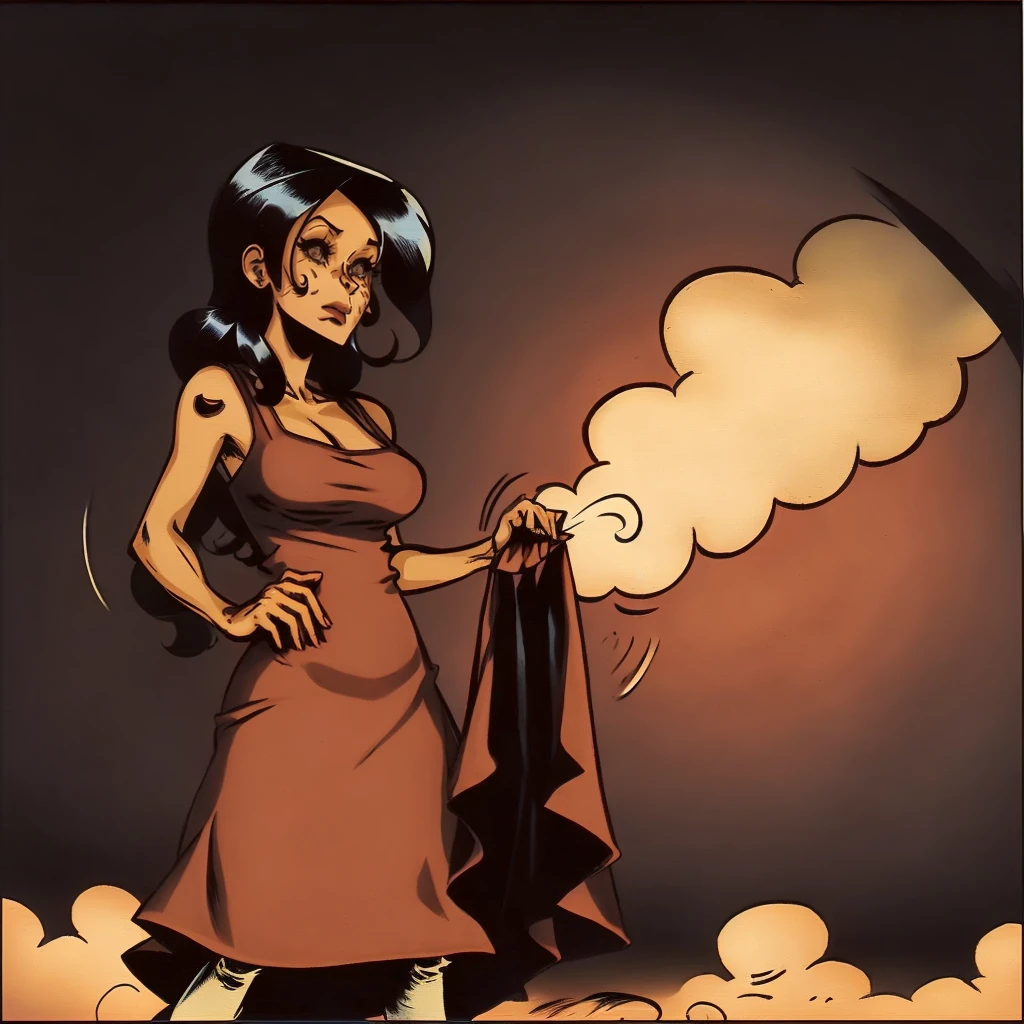 a woman in a dress standing<lora:Sexy_Gun_v1:1> sxxxygnstl