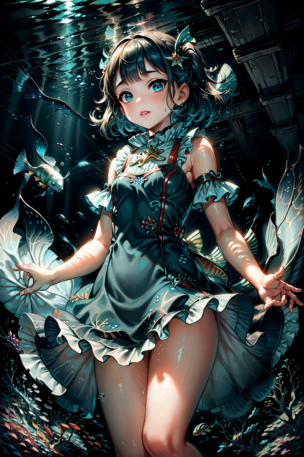 <lora:UnderWaterWorld:1.0> (UnderWaterWorld:1.1) (1girl dress :1.3)