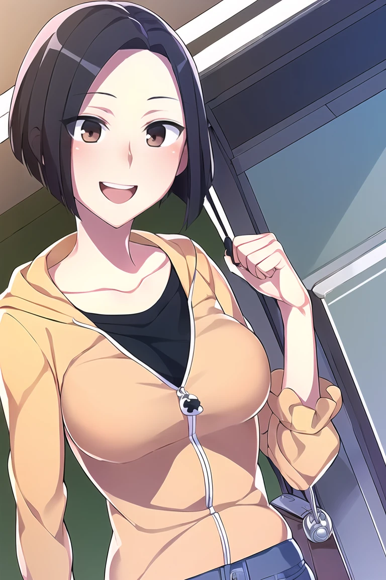 score_9, score_8_up, score_7_up, source_anime, TachibanaKotoha, 1girl, closed mouth, light smile, brown hair, medium hair, forehead, amber eyes, hair behind ear, earrings, mole under eye, white shirt, bottomless, standing, looking at viewer, outdoors, graffiti, hard nipples, huge breast, lactation stains, Unshaven Pubic Hair, standing, hands on hip (futa, penis), (skinny), nsfw