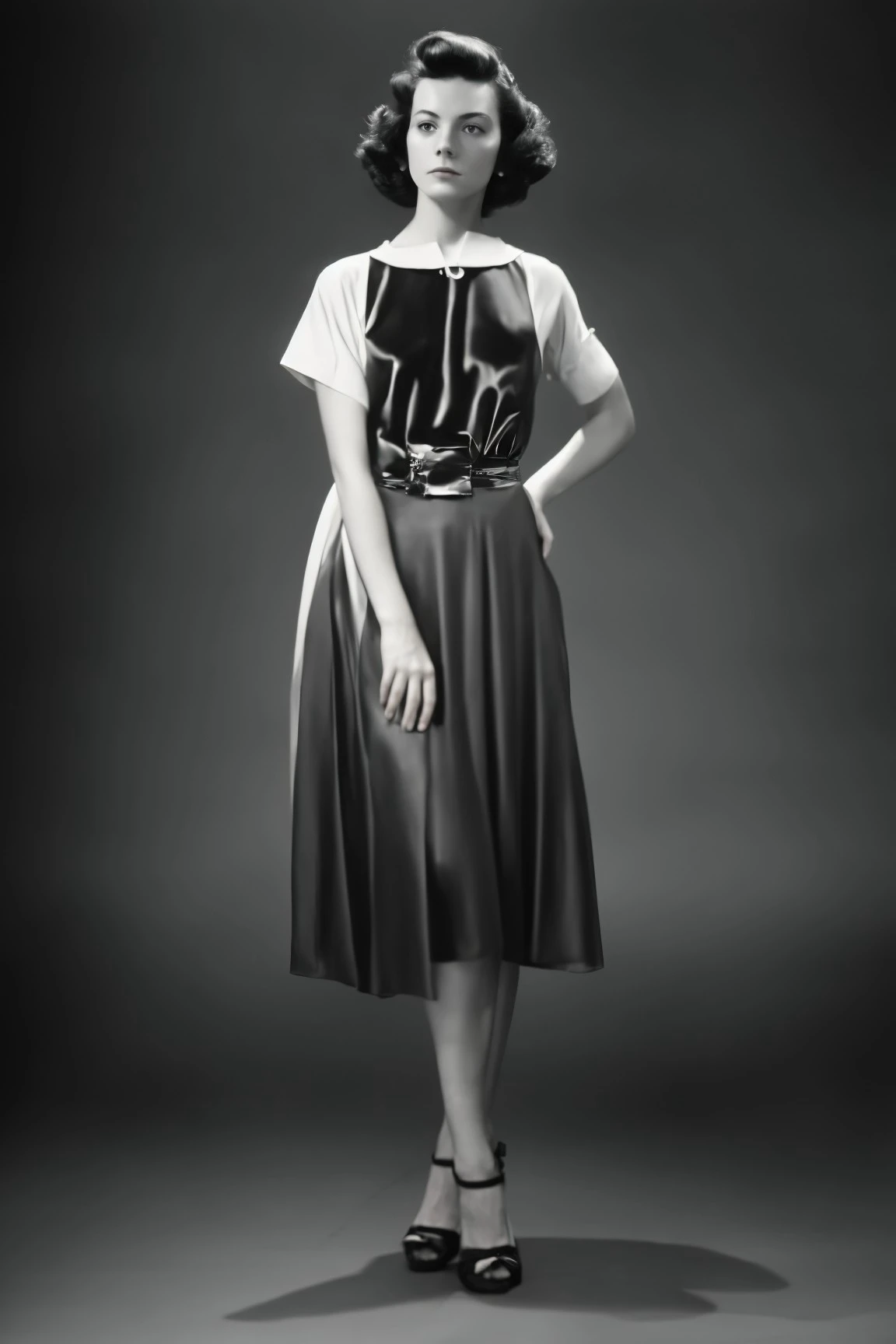 (woman standing, beautiful, wearing dress, (closeup:0.9),:1)
retro film style, black and white, monochrome, greyscale, <lora:dynamic_shot_18_retro_film:0.75>
highres, high quality, high resolution, hd, 4k, masterpiece,