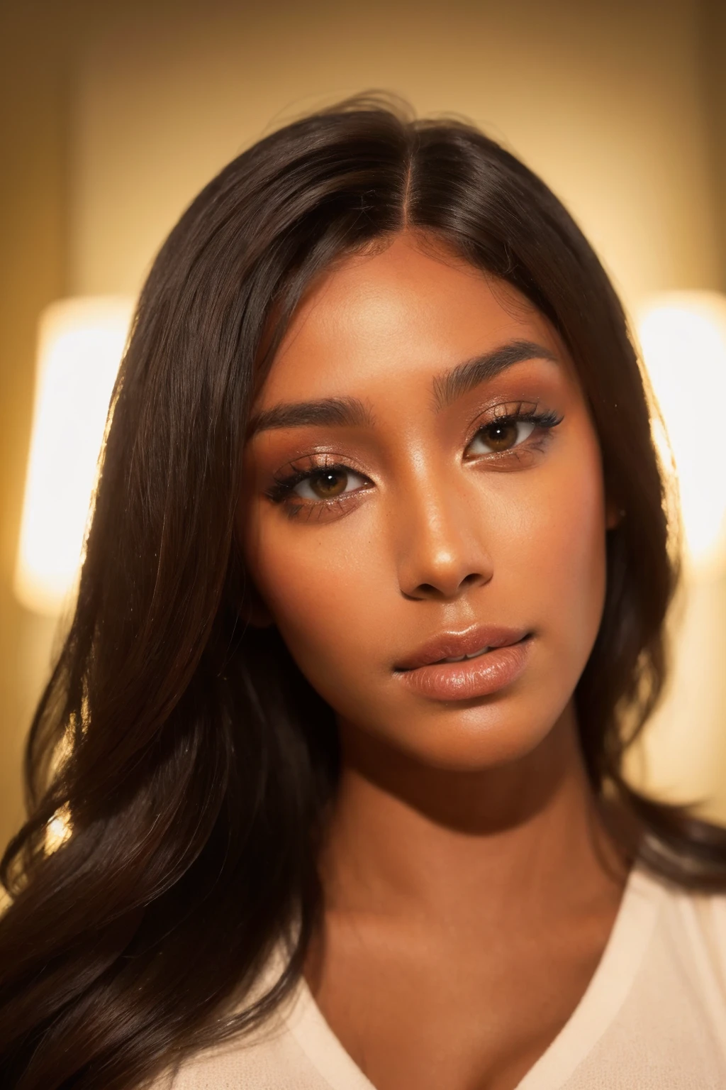 4k, 8k, ultra highres, raw photo in hdr, sharp focus, intricate texture,realistic, detailed facial features, highly detailed face, posing,perfect lighting,wavy hair,makeup,Luminous effect, Glowing light, Soft glow, Narrow aperture,<lora:Flomilli1:0.8> Flomilli1