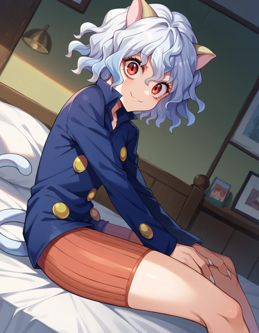 masterpiece, highest quality, High resolution, Neferpitou 1, Cat ear, (cat tail:0.8), alone, short hair, red eyes, hair between eyes, :3, curly hair, cat girl, 1girl,masterpiece, expensive quality, very_expensive_solve, big_file size, full color,(completely nude:1.2),pussy,niplles,(vaginal sex:1.2),(:1.2),(fat:1),