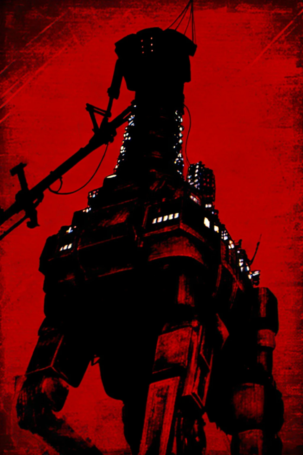 a poster of the earthmover, high contrast, painterly