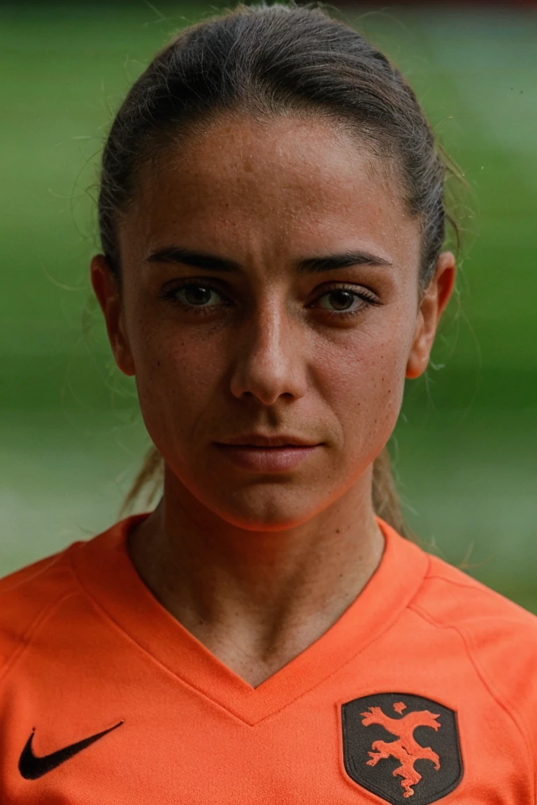 1girl, solo, portrait of a woman wearing orange soccer uniform, soccer stadium, (looking at viewer:1.2), focus on face, symmetrical angle, blurry_background, bokeh, chromatic_aberration, depth_of_field, female focus, masterpiece, best quality, ultra-detailed, ultra high res, (photorealistic:1.4), raw photo, (realistic:0.2), 8k HDR, 1girl, bokeh, f1.4, 40mm, photorealistic, raw, 8k, textured skin, skin pores, intricate details, by Dorothea Lange
<lora:epiCRealismHelper:1> <lora:daniëlle_van_de_donk_lora_v01:1> dvd91 <lora:PAseer-SD15-LCM Quick:1>