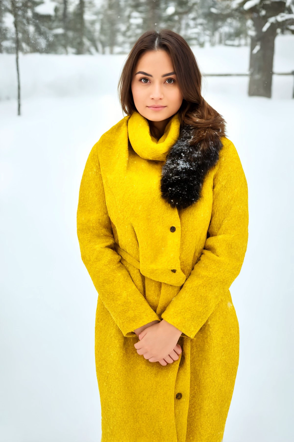 (woman standing, beautiful, wearing Yellow dress, (closeup:0.9),:1)
snow, snow portrait, <lora:dynamic_shot_17_snowy:0.75>
highres, high quality, high resolution, hd, 4k, masterpiece,