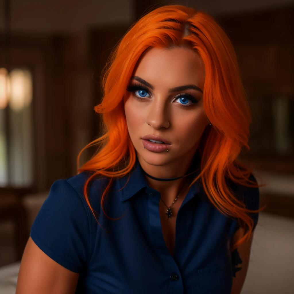 Best_QualityPos, RAW photo, intricate details, best quality, 8k uhd, soft lighting, 1girl, solo, gigi dolin, blue eyes, long hair, orange hair, black collared shirt <lora:Gigi_Dolin:0.7> <lora:exposure_control_v10:-0.45>