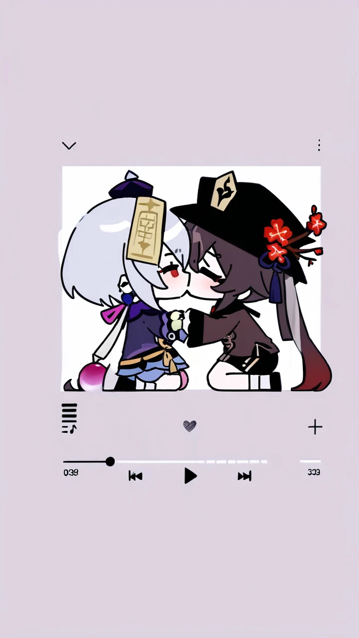 masterpiece, best quality, <lora:mikuoeo-xl-a3.1:1>,2girls, chibi,solo,full body, hu tao \(genshin impact\), kiss,qiqi \(genshin impact\),