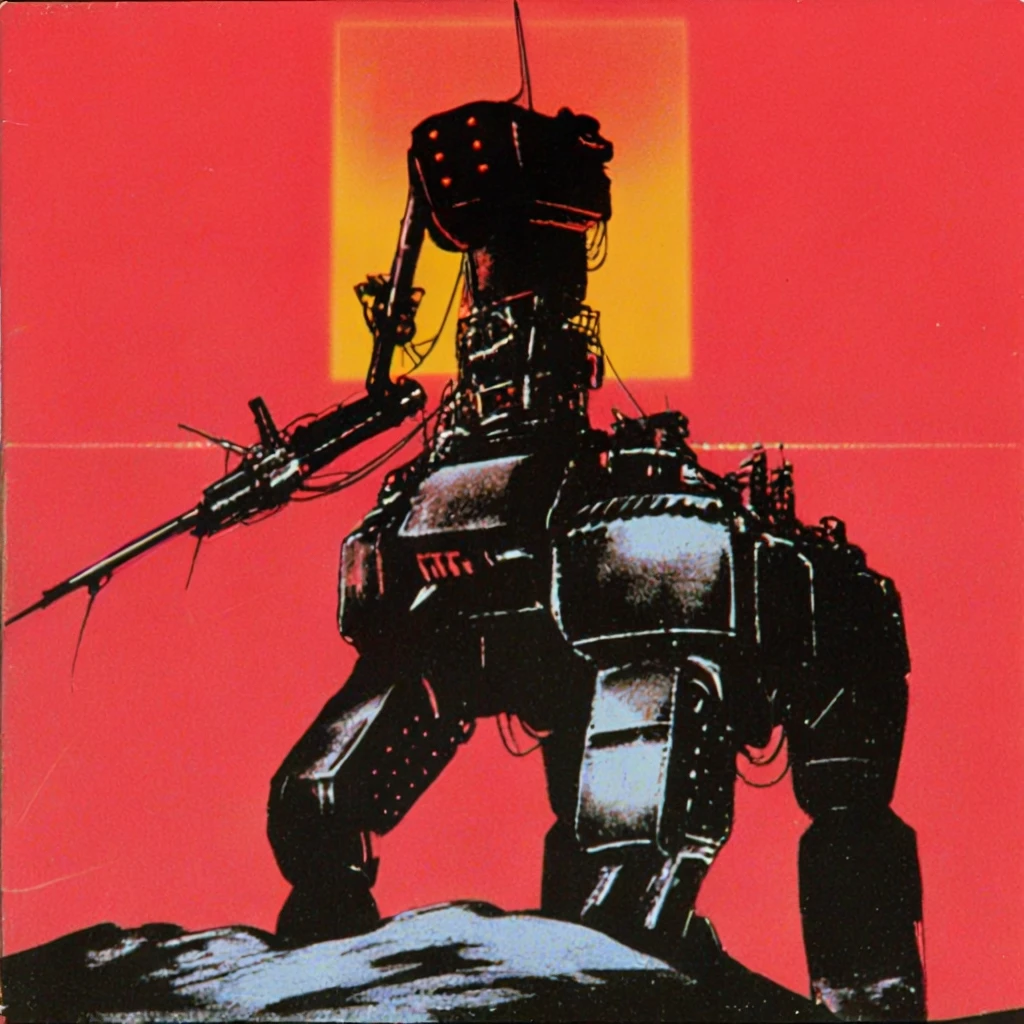an 80s rock album cover featuring the earthmover