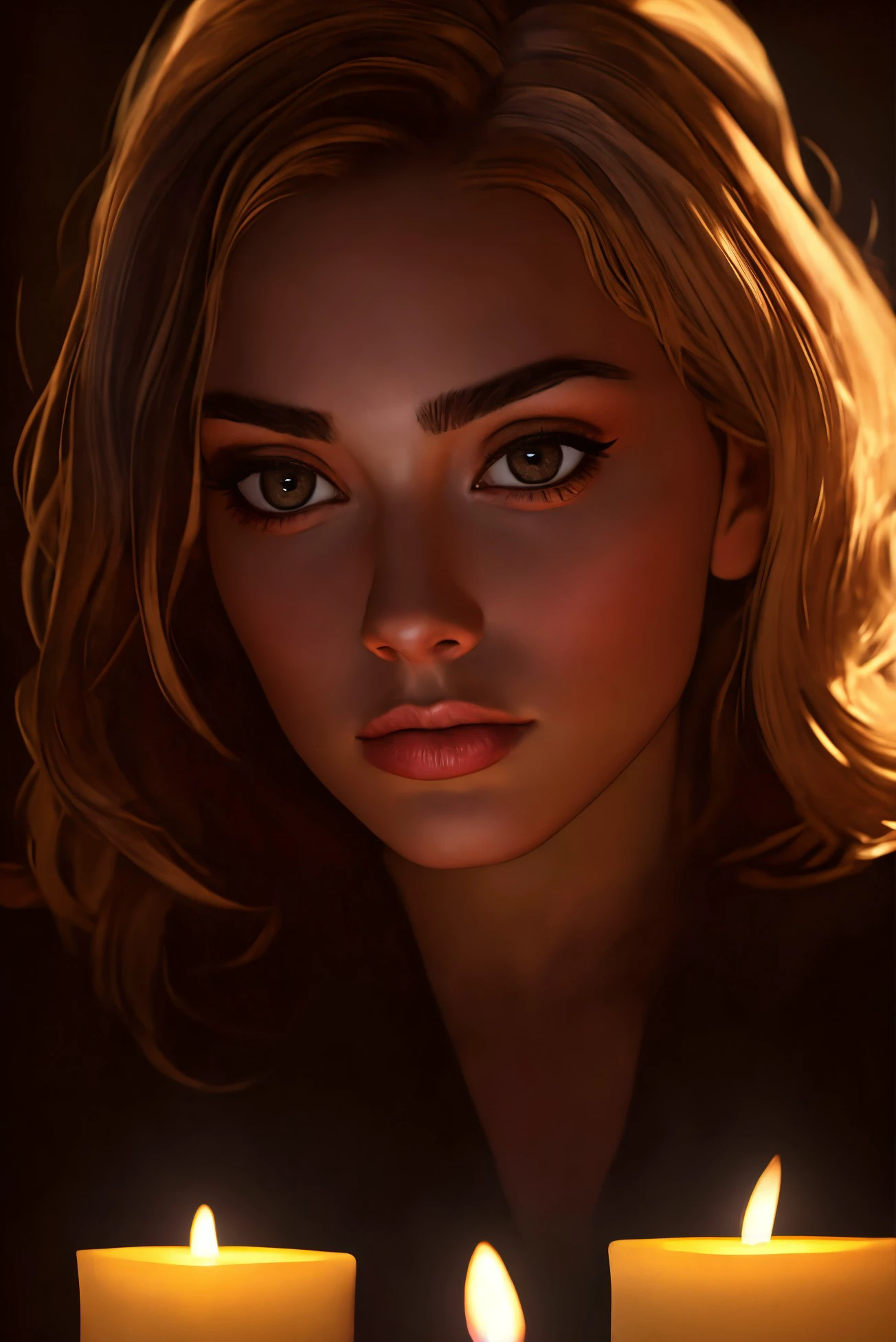 woman 20 years young portrait, middle shot, European, 
([Michelle( :0)Pfeiffer|jessa rhodes|dua( :0)lipa]:0.9) closeup,
candlelit, <lora:dynamic_shot_43_candlelit:0.85>
dark,
highres, high quality, high resolution, hd, 4k, masterpiece, realistic,