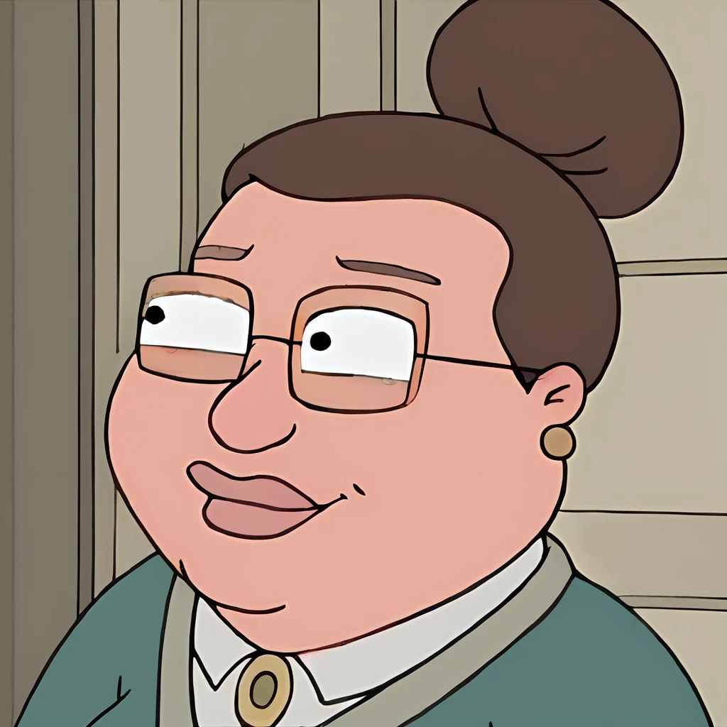 score_9, score_8_up, score_7_up, ellehitler, brown hair, hair bun, glasses, fat woman, face, cinematic, portrait, big round eyes, vibrant, indoors,
<lora:ElleHitlerPonyXL_v1:1>