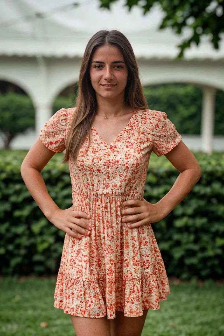 1girl, solo, portrait, short-sleeve purple floral sundress, grin, hands on hip, (looking at viewer:1.2), focus on face, symmetrical angle, blurry_background, bokeh, chromatic_aberration, depth_of_field, female focus, masterpiece, best quality, ultra-detailed, ultra high res, (photorealistic:1.4), raw photo, (realistic:0.2), 8k HDR, 1girl, bokeh, f1.4, 40mm, photorealistic, raw, 8k, textured skin, skin pores, intricate details, by Dorothea Lange
<lora:epiCRealismHelper:1> <lora:daniëlle_van_de_donk_lora_v01:1> dvd91 <lora:PAseer-SD15-LCM Quick:1>