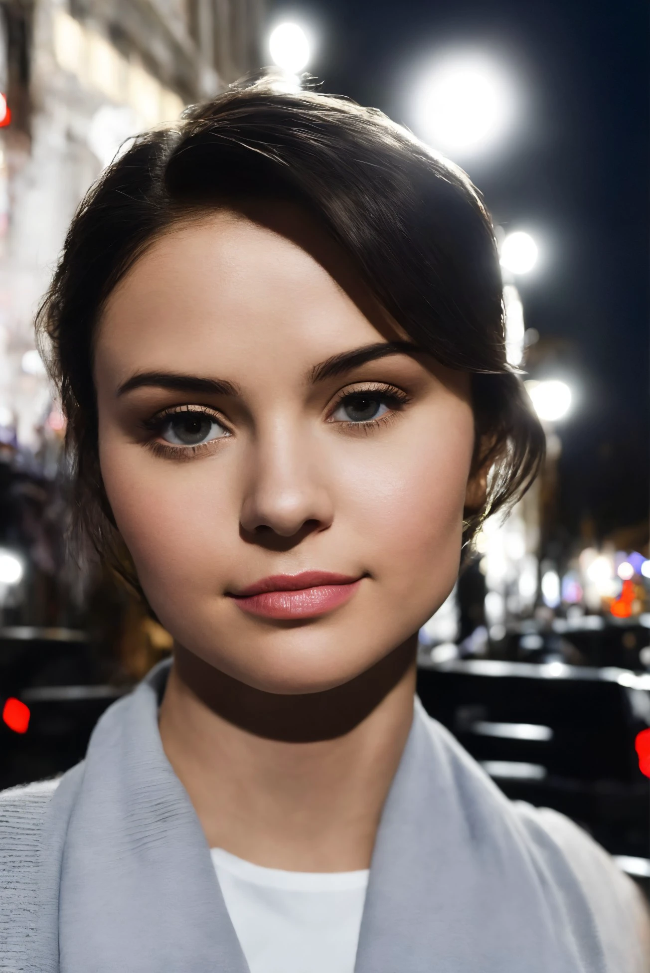 woman 20 years young closeup, European, 
([Selena( :0)Gomez|gabbie carter|sophie( :0)ellis( :0)bextor]:0.9) closeup,
city, street,
white street lights, <lora:dynamic_shot_36_white_street_lights:0.75>
highres, high quality, high resolution, hd, 4k, masterpiece, realistic,