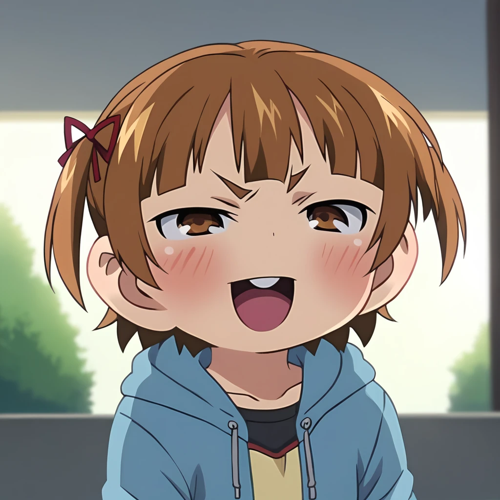 <lora:autism lora:0.8>
<lora:sd_xl_dpo_lora_v1:1>
score_8_up, score_9, score_7_up, score_6_up, score_5_up, score_4_up, source_anime, screenshot
BREAK
<lora:mitsuba-000005:1>
marui mitsuba, hoodie, portrait, open smile, teeth, blush, half-closed eyes, v-shaped eyebrows, hair ribbon, short twintails