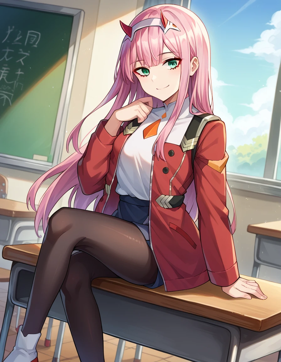 zero two sitting