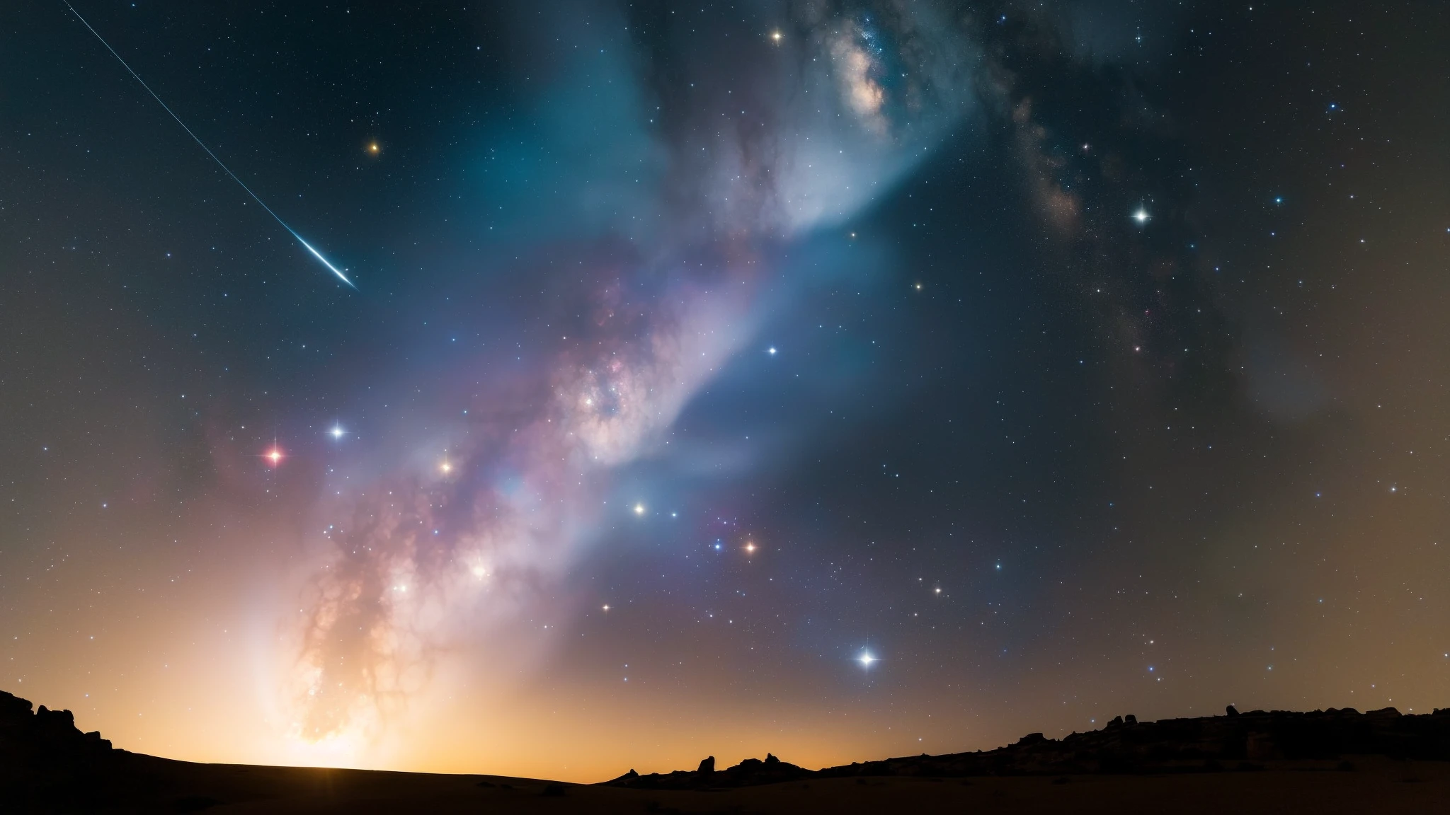 (masterpiece, best picture quality:1.3),realistic,starry sky,Realistic photography,no humans,lx, star, sky, scenery, night, starry sky, night sky, no humans, outdoors, <lora:lx-ç宿影-æç©ºV1.0:0.8>, lx