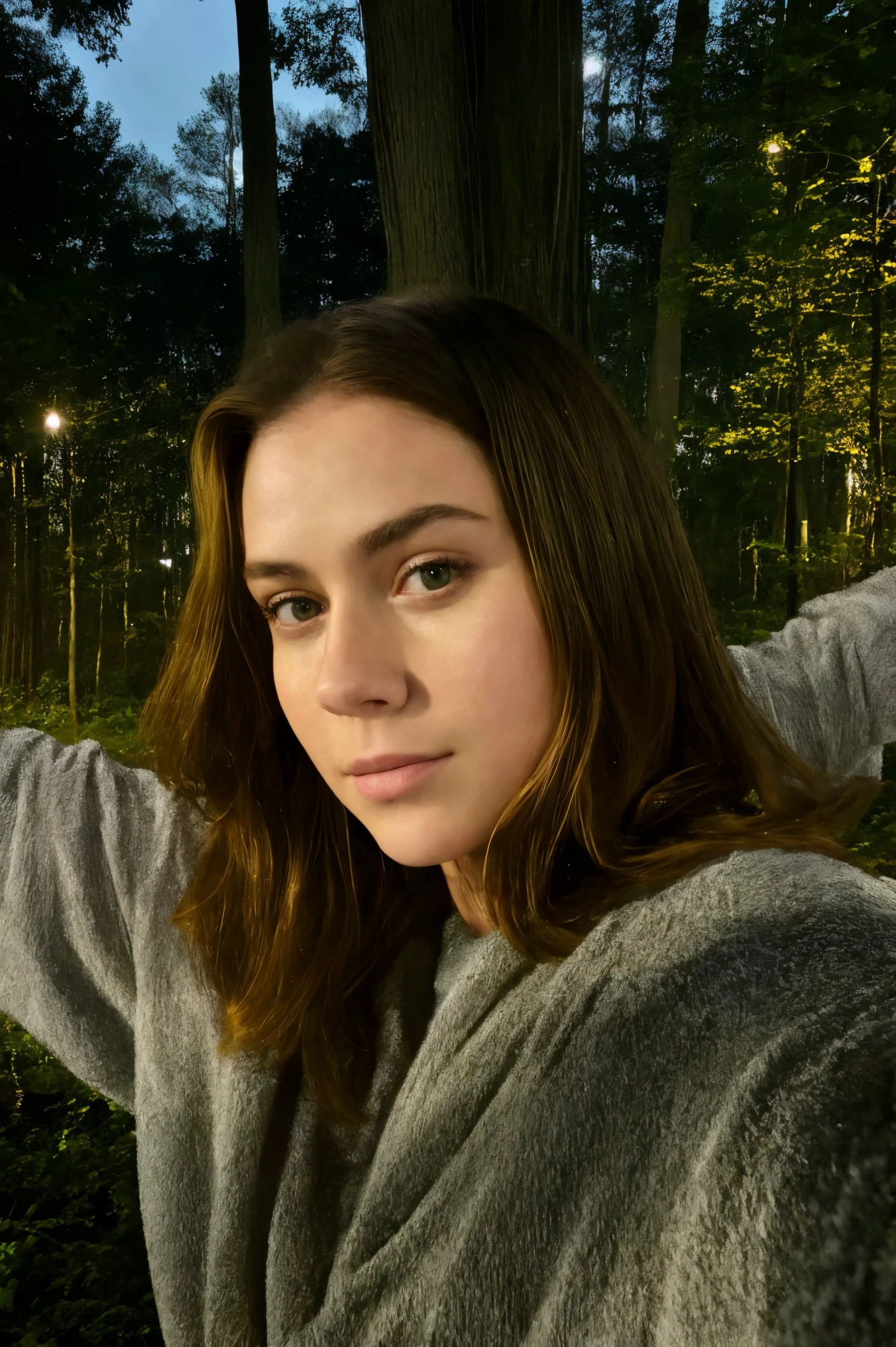 woman 20 years young, European,
([Amy( :0)Adams|kimmy olsen|selena( :0)gomez]:0.9) closeup,
selfie, <lora:dynamic_shot_49_selfie:0.85>
(Moonlit forest clearing and ethereal glow at background:0.9),
highres, high quality, high resolution, hd, 4k, masterpiece, realistic,