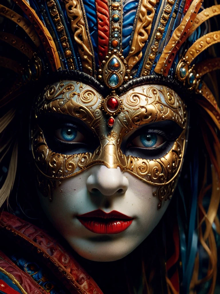 ((extremally close shoot)) (macro shoot), Venice mask, carnival, intricate colors, mysterious
BREAK, realistic, ((photorealistic)), extremely detailed, glass reflection, dark shadows, hard light hard shadows, shallow depth of field,highly detailed, high budget Hollywood film, ((darkfull )) , detailed, focus on material