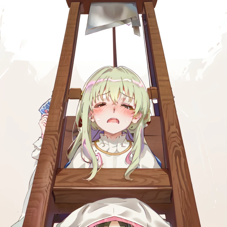 <lora:guillotine:1>,guillotine,1girl,solo,closed eyes,head through board,blush,tears,<lora:cecilia-shisei-12:0.6>,cecilia,1girl,solo,blush,