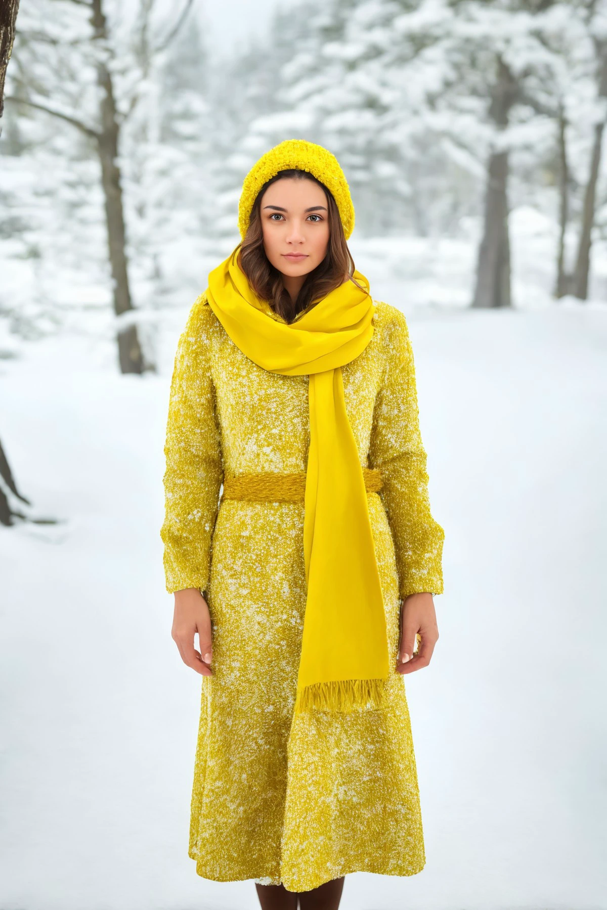 (woman standing, beautiful, wearing Yellow dress, (closeup:0.9),:1)
snow, snow portrait, <lora:dynamic_shot_17_snowy:0.75>
highres, high quality, high resolution, hd, 4k, masterpiece,