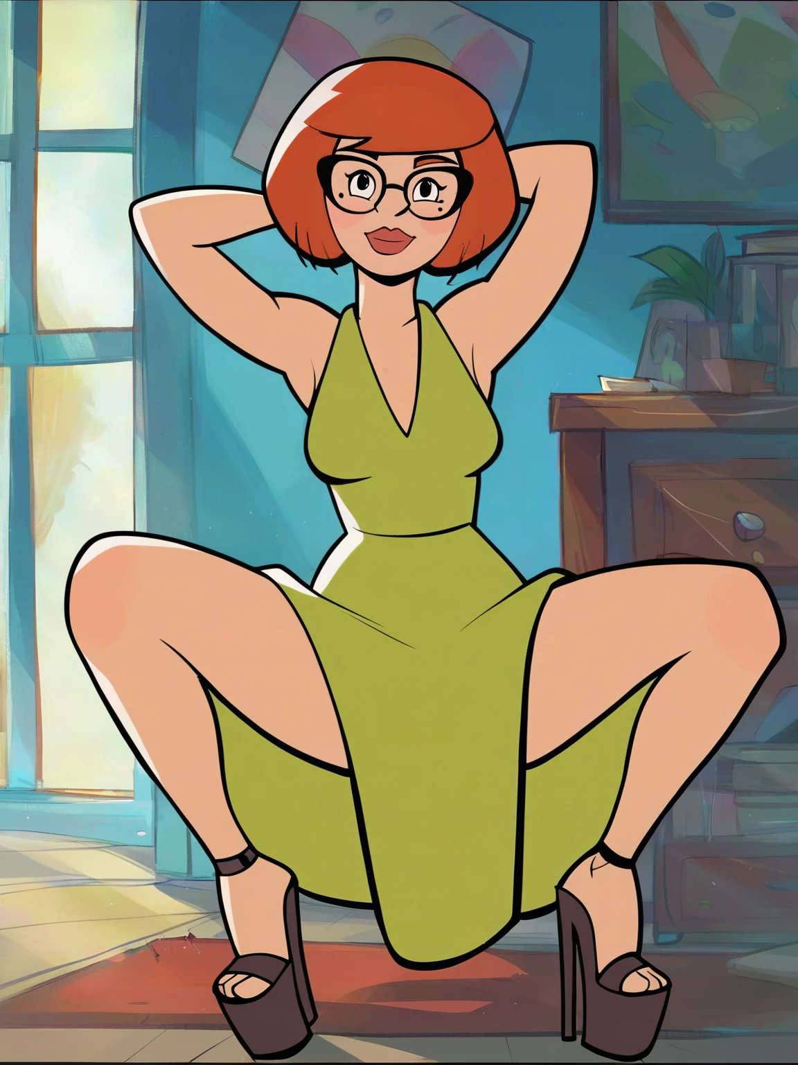 <lora:mamaFedora:0.9> m_f, 1girl, ginger hair, glasses,, score_9, score_8_up, score_7_up,