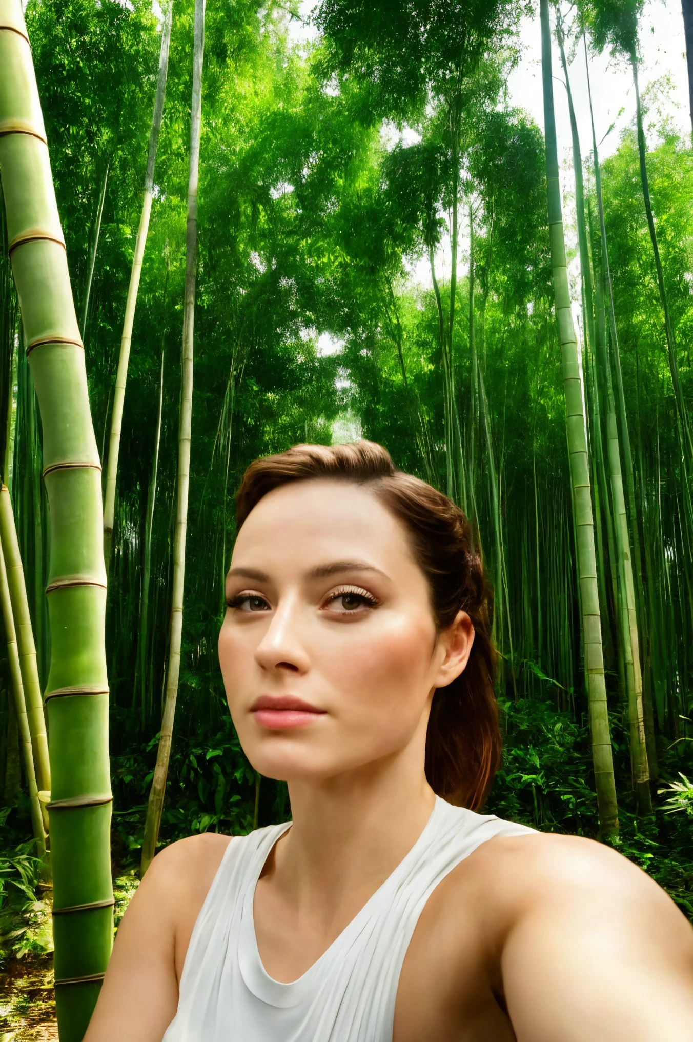 woman 20 years young, European,
([Amber( :0)Heard|gianna michaels|sophie( :0)ellis( :0)bextor]:0.9) closeup,
selfie, <lora:dynamic_shot_49_selfie:0.85>
(Bamboo forest and light filtering through at background:0.9),
highres, high quality, high resolution, hd, 4k, masterpiece, realistic,